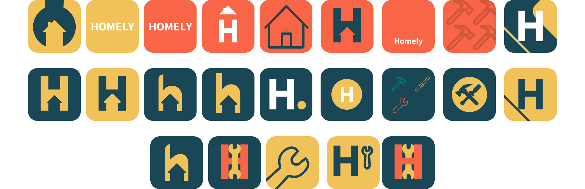 Examples of the many icon ideas I explored